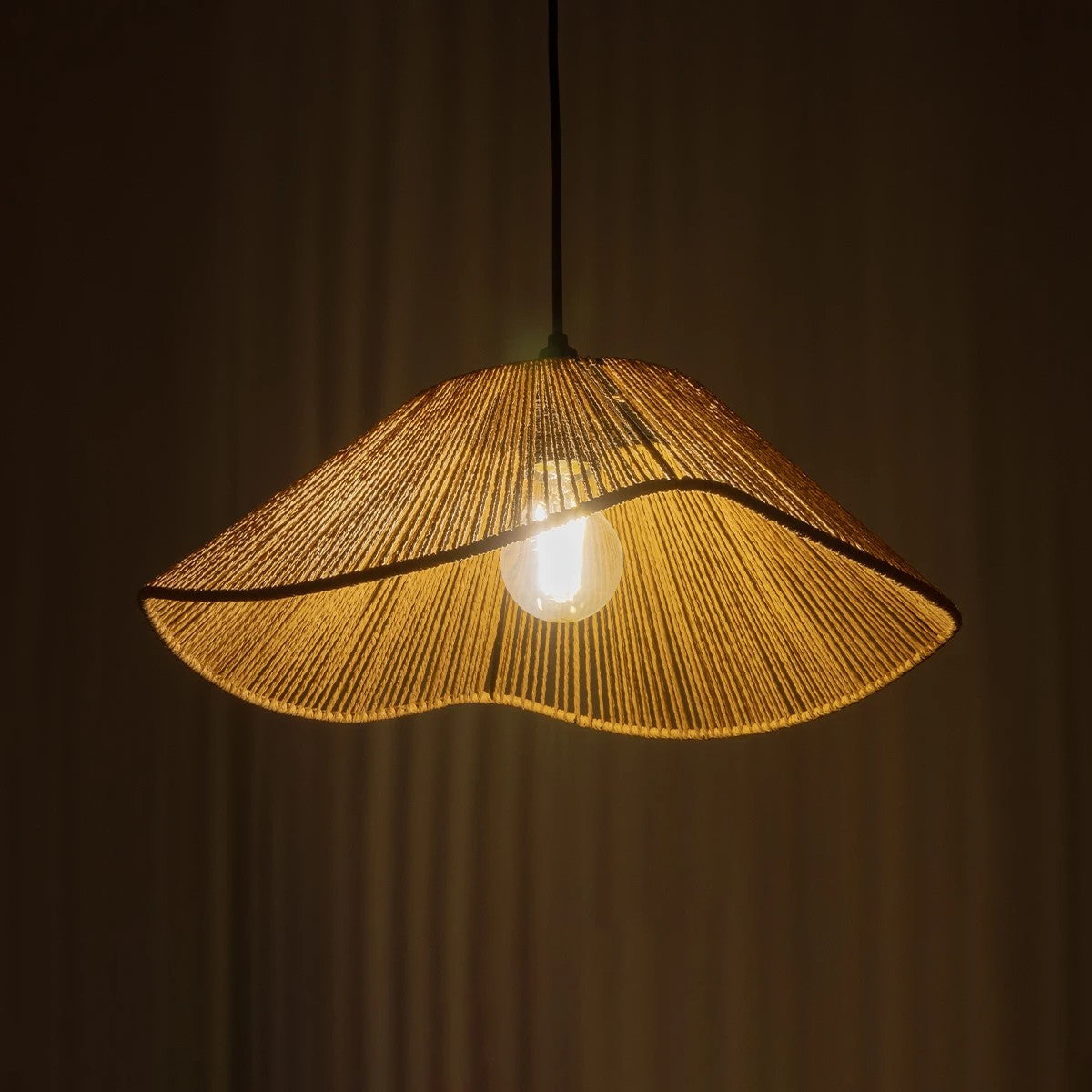 GLOBOSTAR® HATA 205-0038 Boho Κρεμαστό Φωτιστικό Οροφής με Ντουί 1 x E27 AC 220-240V IP20 - Μπεζ - M40 x Π40 x Υ17cm - ledmania.gr
