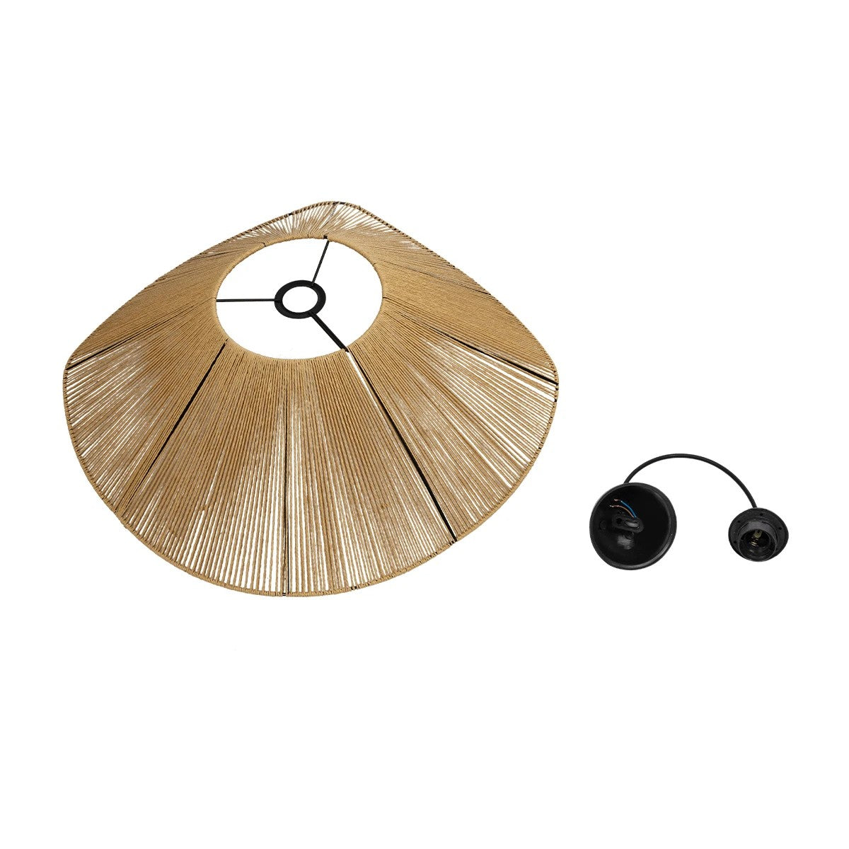 GLOBOSTAR® COURBE 205-0039 Boho Κρεμαστό Φωτιστικό Οροφής με Ντουί 1 x E27 AC 220-240V IP20 - Μπεζ - M62 x Π62 x Υ22cm - ledmania.gr