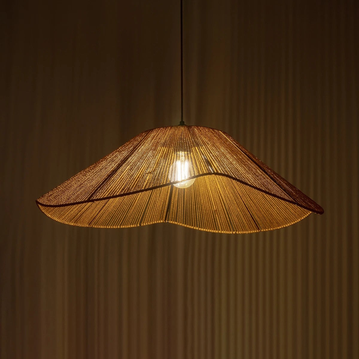 GLOBOSTAR® COURBE 205-0039 Boho Κρεμαστό Φωτιστικό Οροφής με Ντουί 1 x E27 AC 220-240V IP20 - Μπεζ - M62 x Π62 x Υ22cm - ledmania.gr