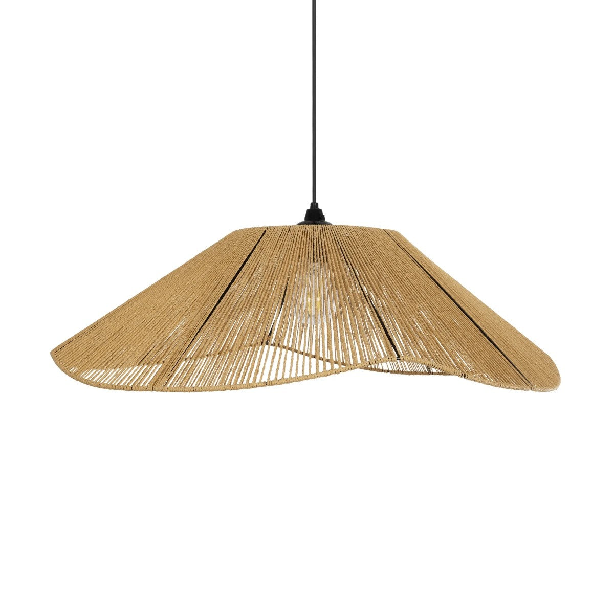 GLOBOSTAR® COURBE 205-0039 Boho Κρεμαστό Φωτιστικό Οροφής με Ντουί 1 x E27 AC 220-240V IP20 - Μπεζ - M62 x Π62 x Υ22cm - ledmania.gr