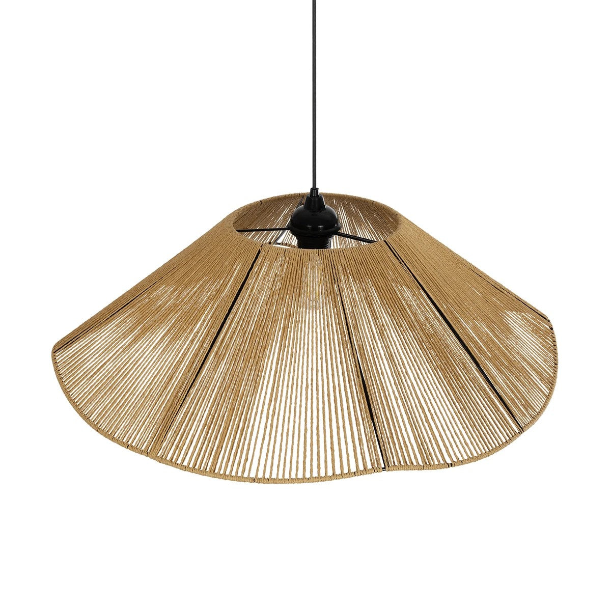 GLOBOSTAR® COURBE 205-0039 Boho Κρεμαστό Φωτιστικό Οροφής με Ντουί 1 x E27 AC 220-240V IP20 - Μπεζ - M62 x Π62 x Υ22cm - ledmania.gr