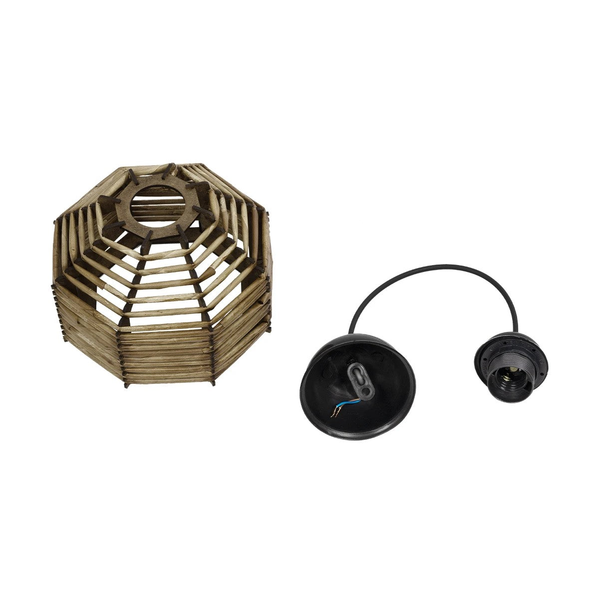 GLOBOSTAR® JUTTO 205-0040 Boho Κρεμαστό Φωτιστικό Οροφής με Ντουί 1 x E27 AC 220-240V IP20 - Μπεζ - M20 x Π20 x Υ18cm - ledmania.gr