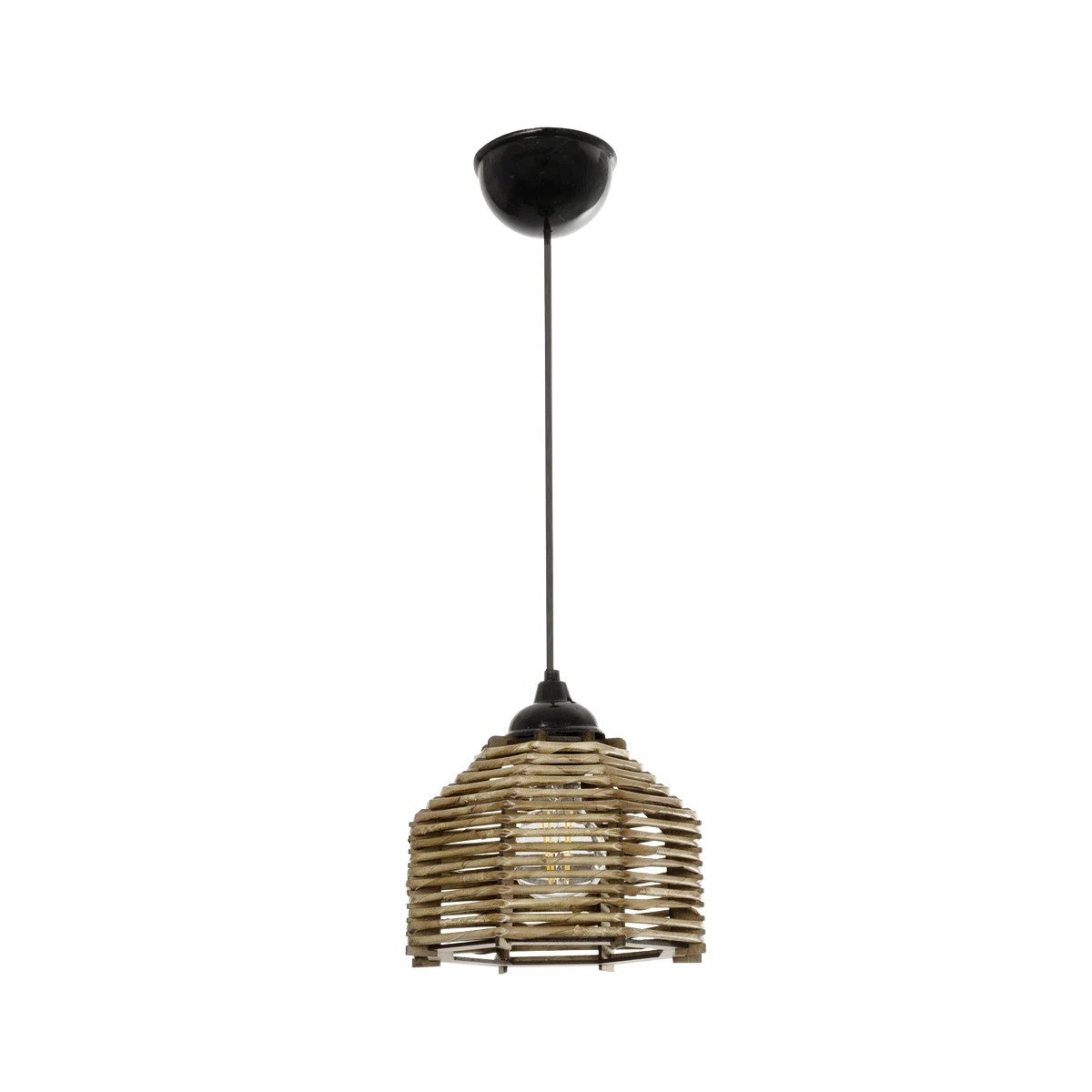 GLOBOSTAR® JUTTO 205-0040 Boho Κρεμαστό Φωτιστικό Οροφής με Ντουί 1 x E27 AC 220-240V IP20 - Μπεζ - M20 x Π20 x Υ18cm - ledmania.gr