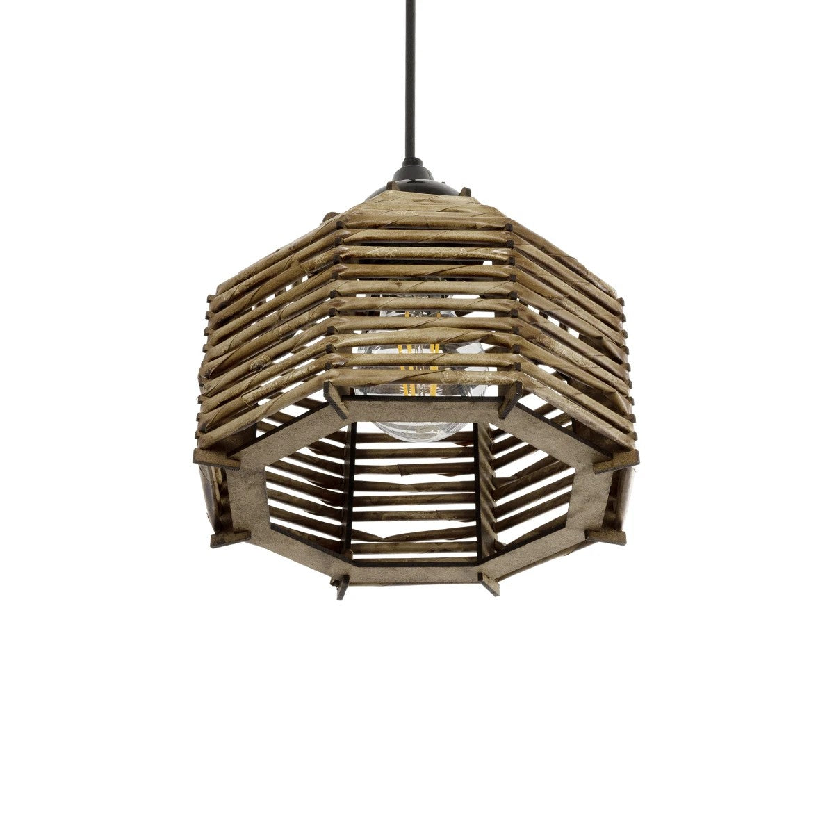GLOBOSTAR® JUTTO 205-0040 Boho Κρεμαστό Φωτιστικό Οροφής με Ντουί 1 x E27 AC 220-240V IP20 - Μπεζ - M20 x Π20 x Υ18cm - ledmania.gr