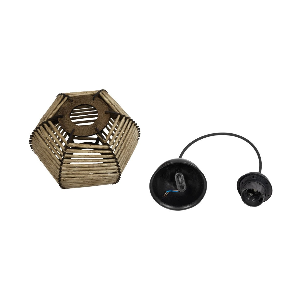 GLOBOSTAR® JUTTI 205-0041 Boho Κρεμαστό Φωτιστικό Οροφής με Ντουί 1 x E27 AC 220-240V IP20 - Μπεζ - M20 x Π20 x Υ18cm - ledmania.gr