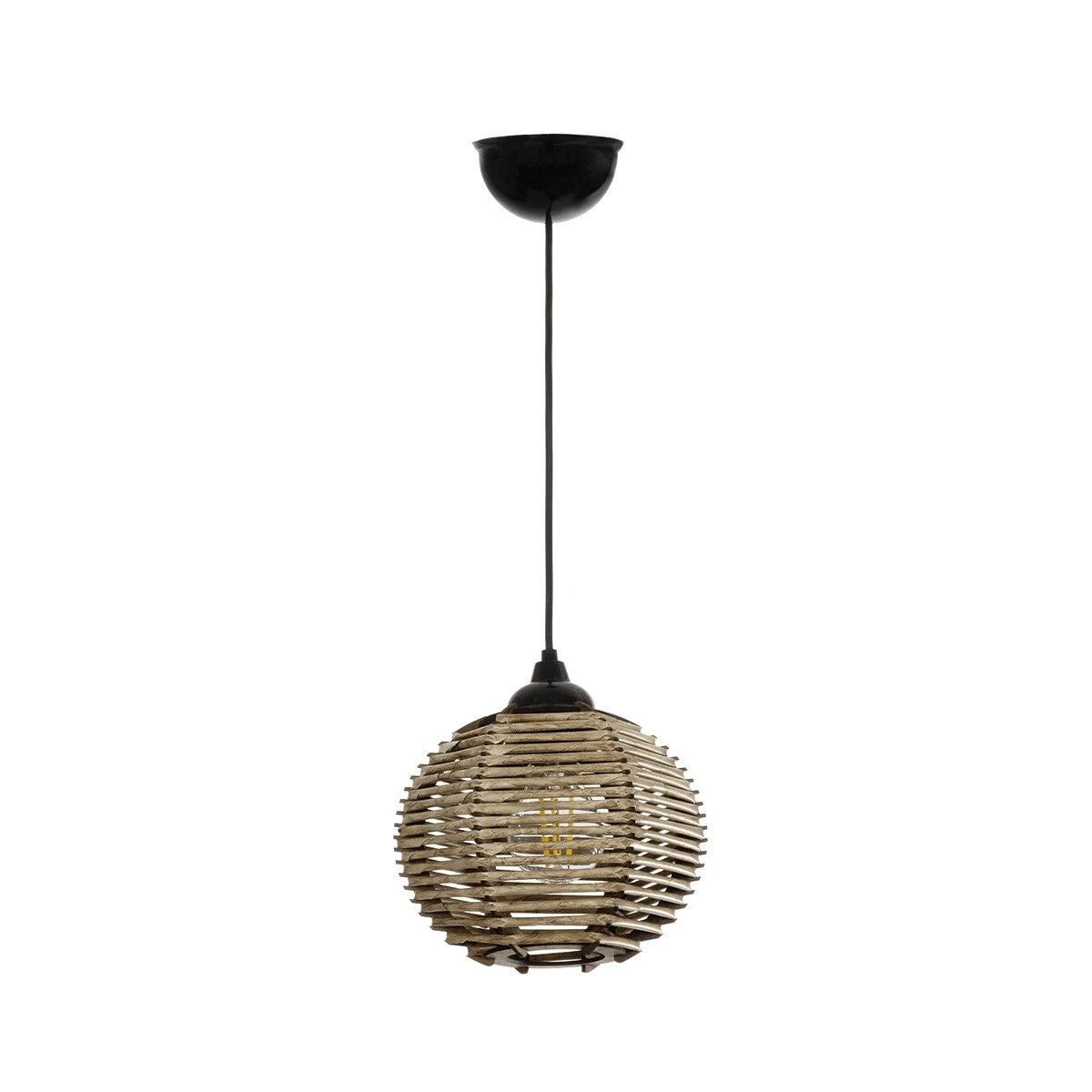 GLOBOSTAR® JUTTI 205-0041 Boho Κρεμαστό Φωτιστικό Οροφής με Ντουί 1 x E27 AC 220-240V IP20 - Μπεζ - M20 x Π20 x Υ18cm - ledmania.gr