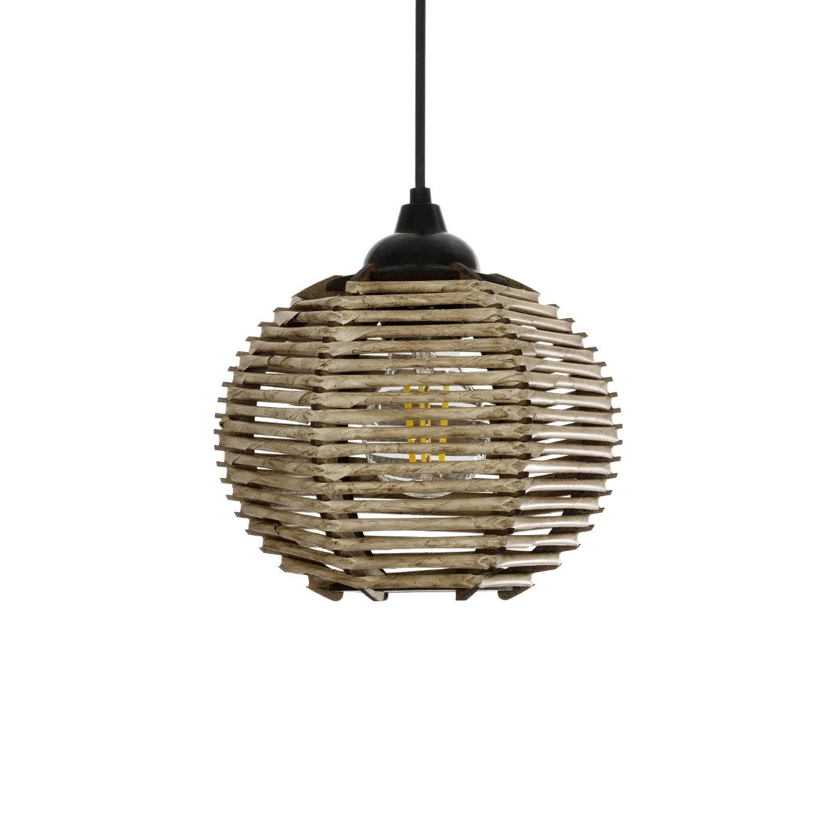 GLOBOSTAR® JUTTI 205-0041 Boho Κρεμαστό Φωτιστικό Οροφής με Ντουί 1 x E27 AC 220-240V IP20 - Μπεζ - M20 x Π20 x Υ18cm - ledmania.gr