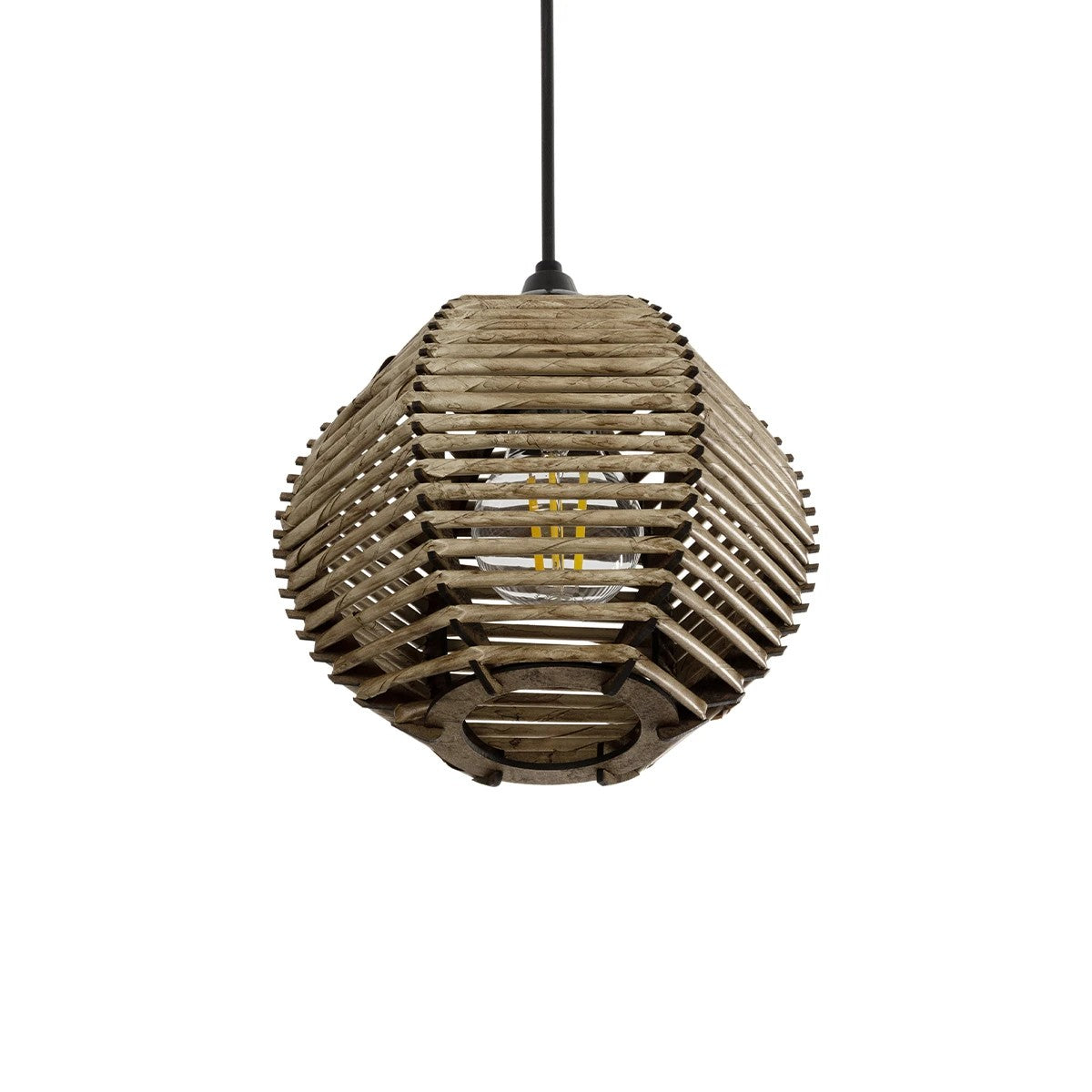 GLOBOSTAR® JUTTI 205-0041 Boho Κρεμαστό Φωτιστικό Οροφής με Ντουί 1 x E27 AC 220-240V IP20 - Μπεζ - M20 x Π20 x Υ18cm - ledmania.gr