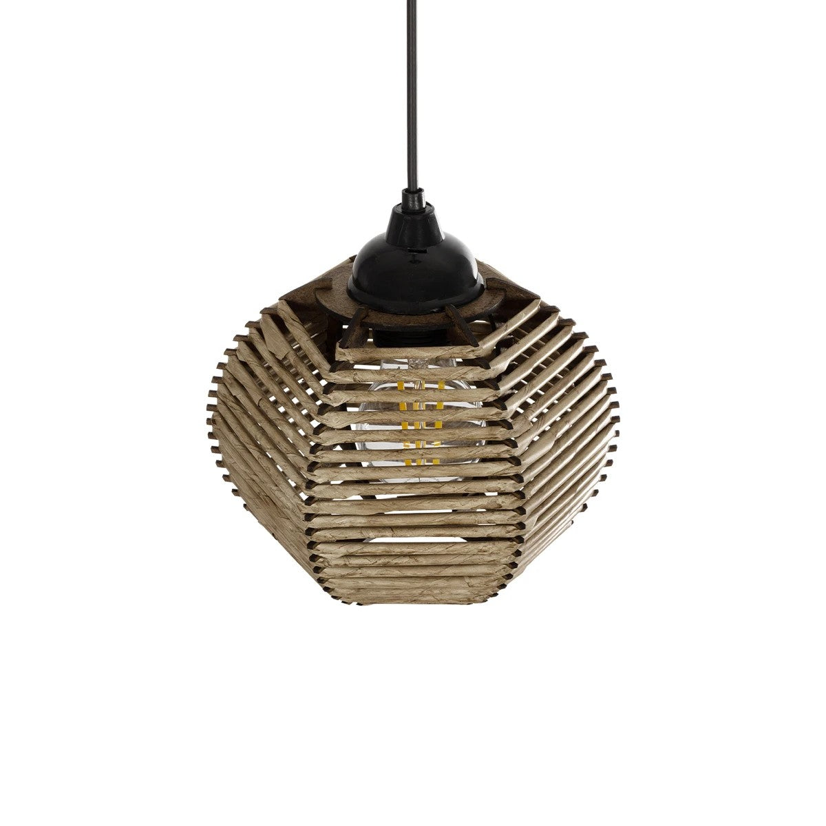 GLOBOSTAR® JUTTI 205-0041 Boho Κρεμαστό Φωτιστικό Οροφής με Ντουί 1 x E27 AC 220-240V IP20 - Μπεζ - M20 x Π20 x Υ18cm - ledmania.gr