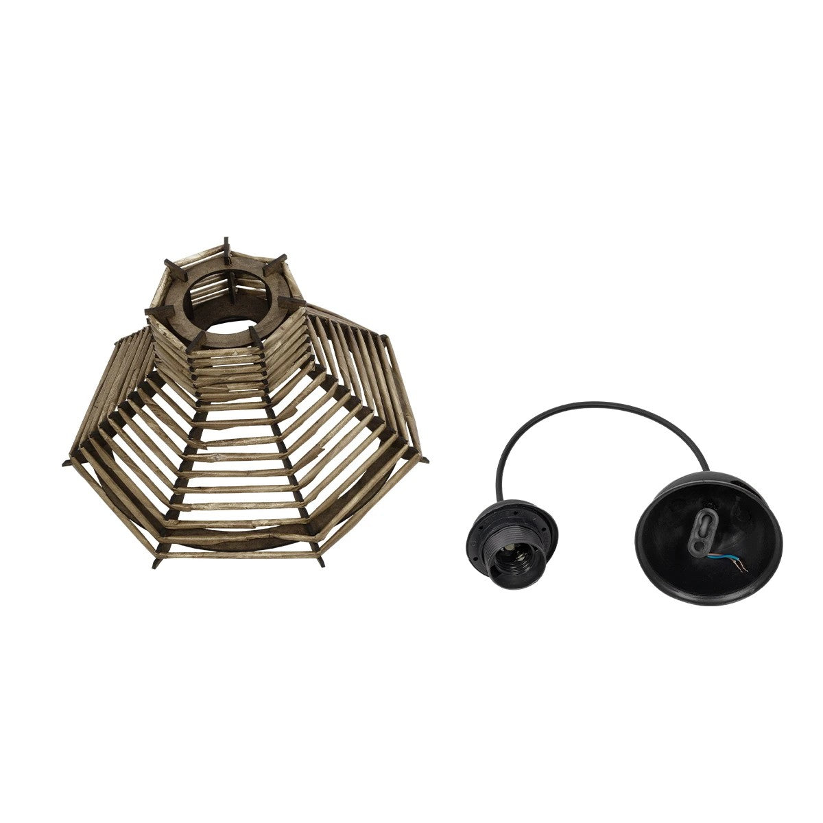 GLOBOSTAR® JUTTI 205-0042 Boho Κρεμαστό Φωτιστικό Οροφής με Ντουί 1 x E27 AC 220-240V IP20 - Μπεζ - M26 x Π26 x Υ15cm - ledmania.gr