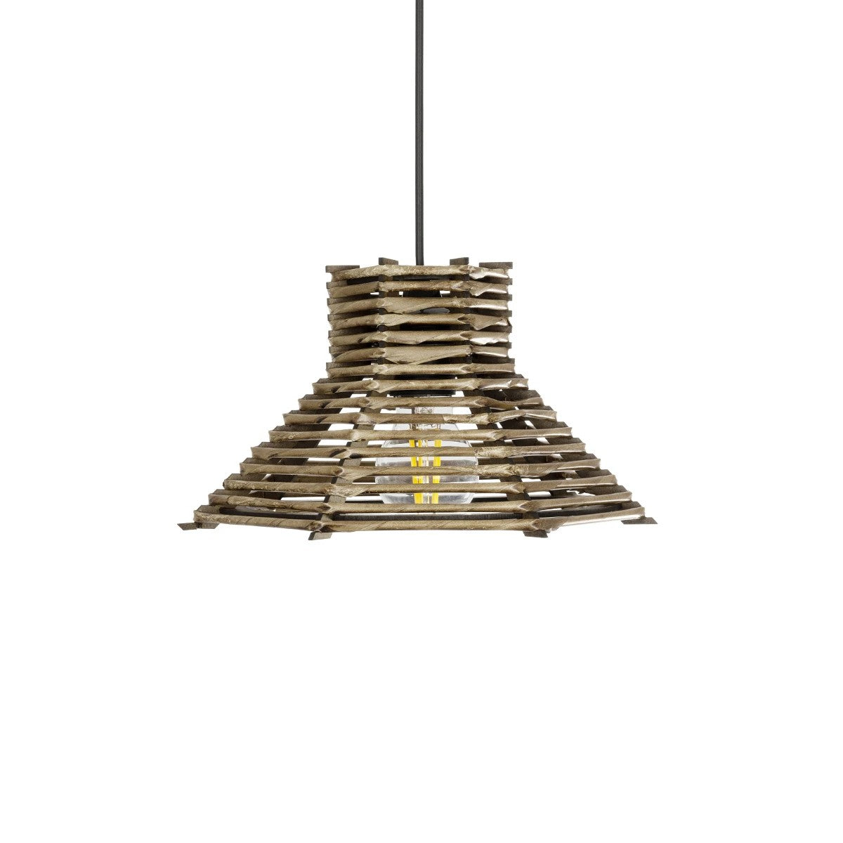 GLOBOSTAR® JUTTI 205-0042 Boho Κρεμαστό Φωτιστικό Οροφής με Ντουί 1 x E27 AC 220-240V IP20 - Μπεζ - M26 x Π26 x Υ15cm - ledmania.gr