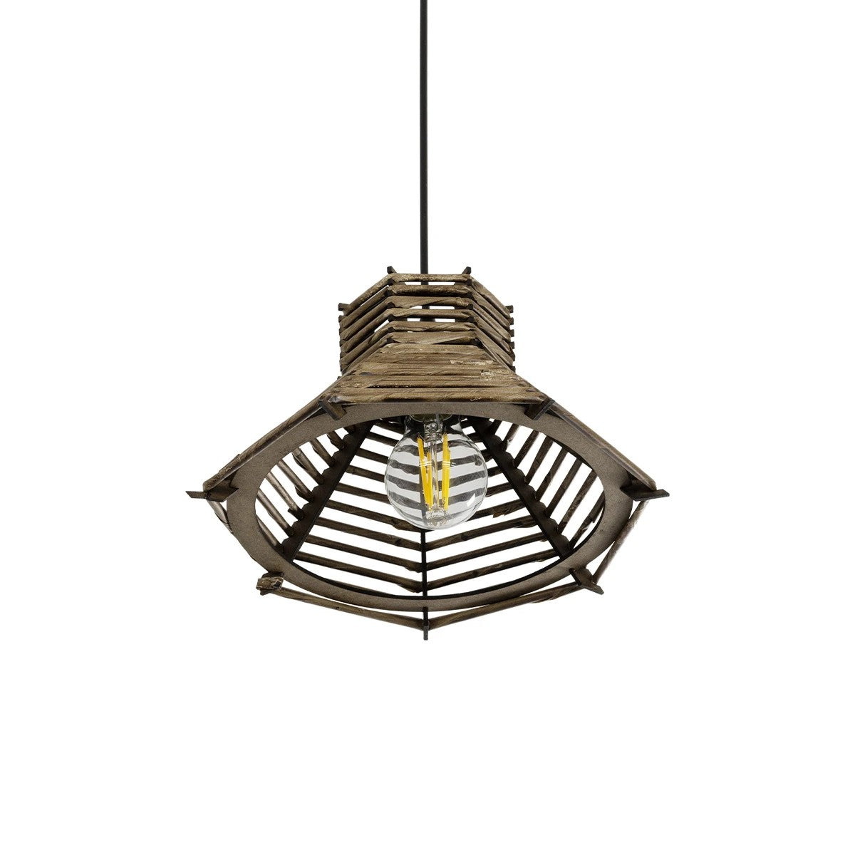 GLOBOSTAR® JUTTI 205-0042 Boho Κρεμαστό Φωτιστικό Οροφής με Ντουί 1 x E27 AC 220-240V IP20 - Μπεζ - M26 x Π26 x Υ15cm - ledmania.gr