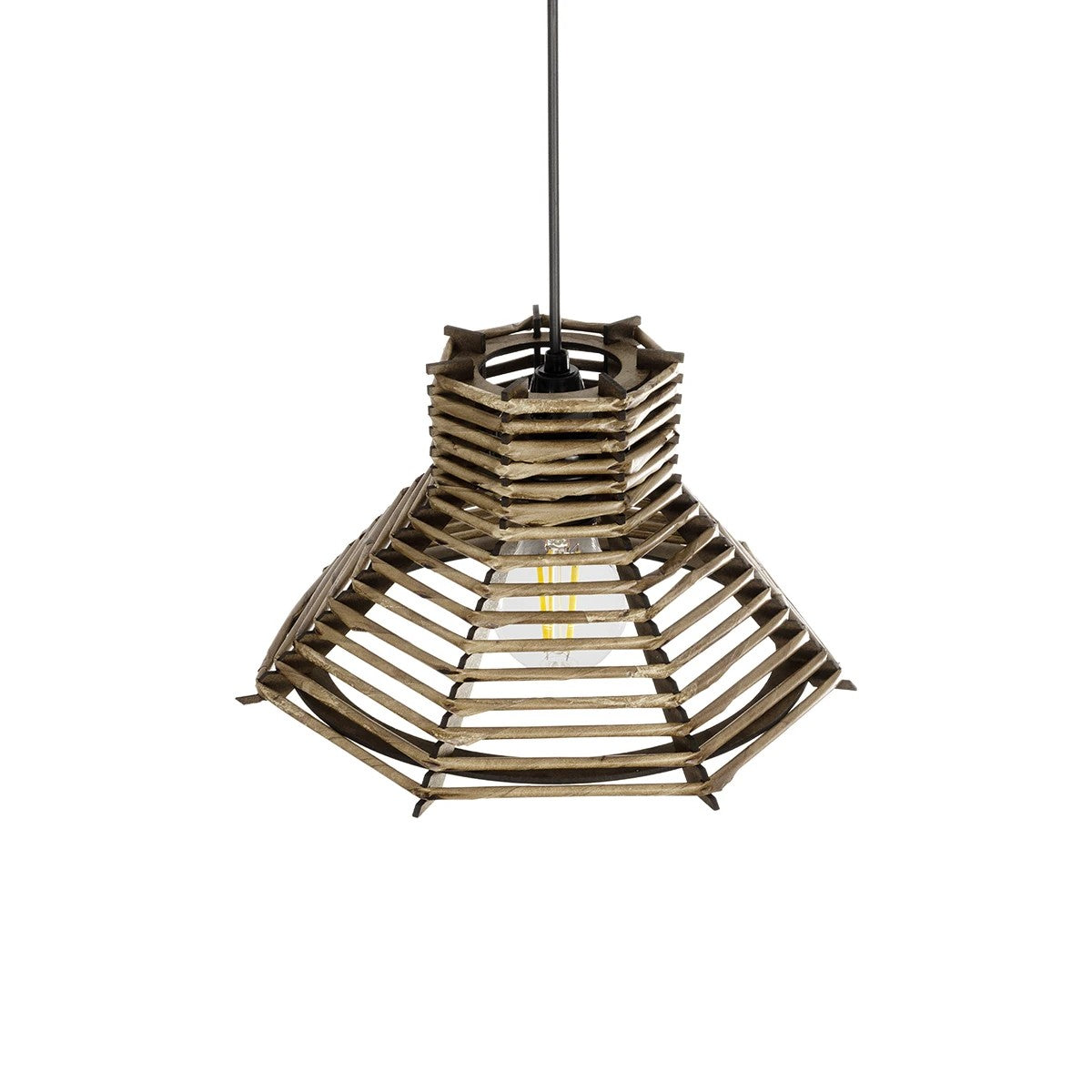 GLOBOSTAR® JUTTI 205-0042 Boho Κρεμαστό Φωτιστικό Οροφής με Ντουί 1 x E27 AC 220-240V IP20 - Μπεζ - M26 x Π26 x Υ15cm - ledmania.gr
