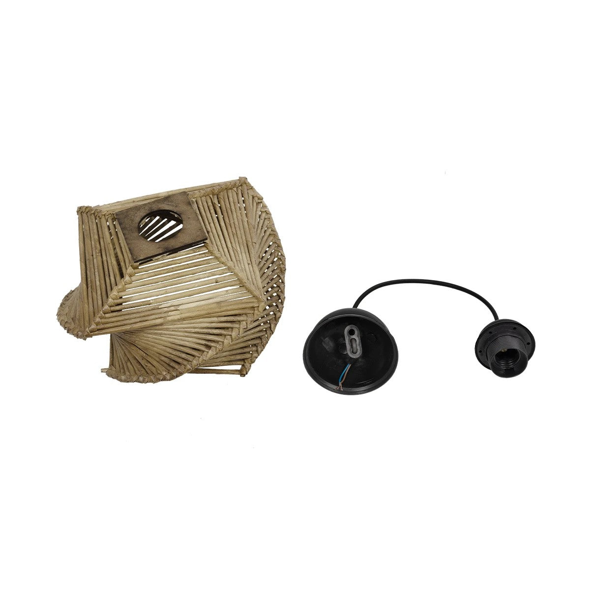 GLOBOSTAR® HUSLE 205-0043 Boho Κρεμαστό Φωτιστικό Οροφής με Ντουί 1 x E27 AC 220-240V IP20 - Μπεζ - M28 x Π28 x Υ19cm - ledmania.gr