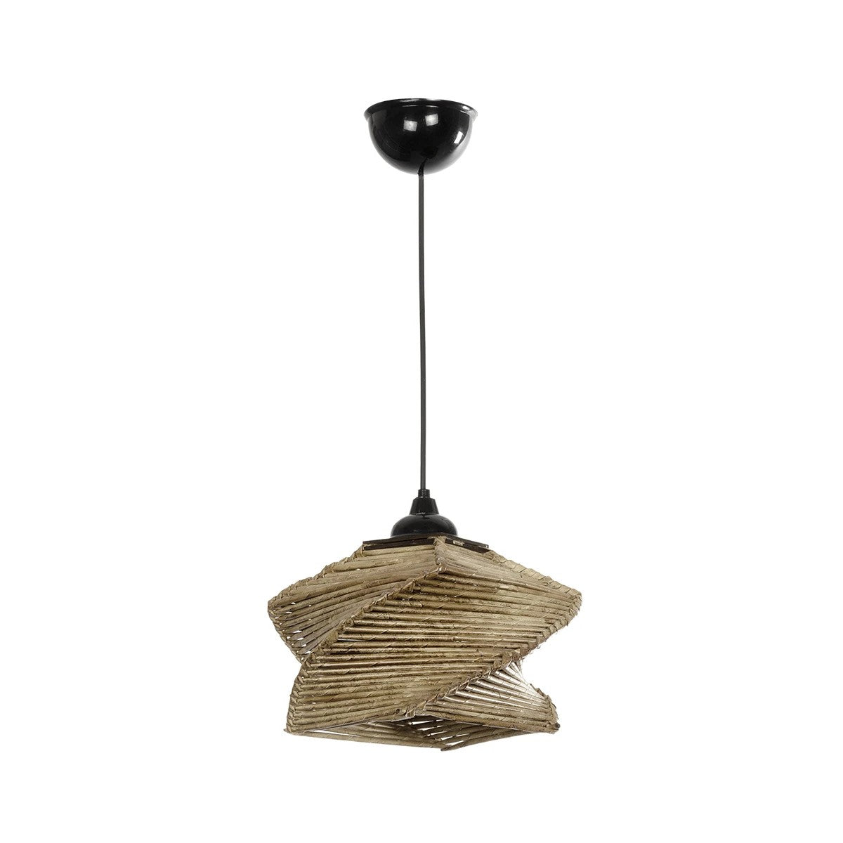 GLOBOSTAR® HUSLE 205-0043 Boho Κρεμαστό Φωτιστικό Οροφής με Ντουί 1 x E27 AC 220-240V IP20 - Μπεζ - M28 x Π28 x Υ19cm - ledmania.gr