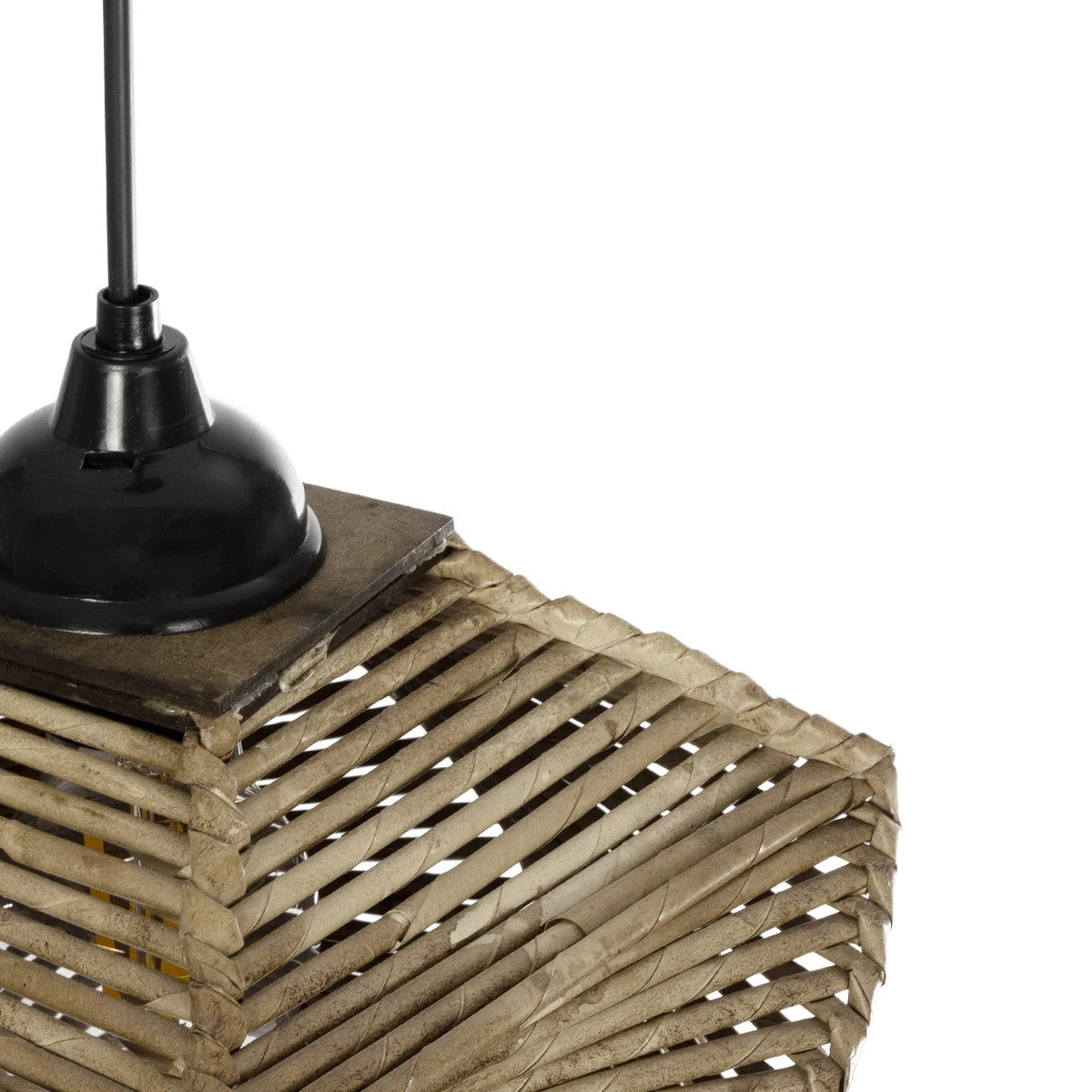 GLOBOSTAR® HUSLE 205-0043 Boho Κρεμαστό Φωτιστικό Οροφής με Ντουί 1 x E27 AC 220-240V IP20 - Μπεζ - M28 x Π28 x Υ19cm - ledmania.gr