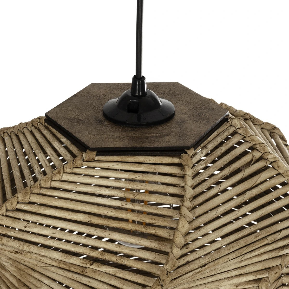 GLOBOSTAR® HUSLE 205-0045 Boho Κρεμαστό Φωτιστικό Οροφής με Ντουί 1 x E27 AC 220-240V IP20 - Μπεζ - M30 x Π30 x Υ28cm - ledmania.gr