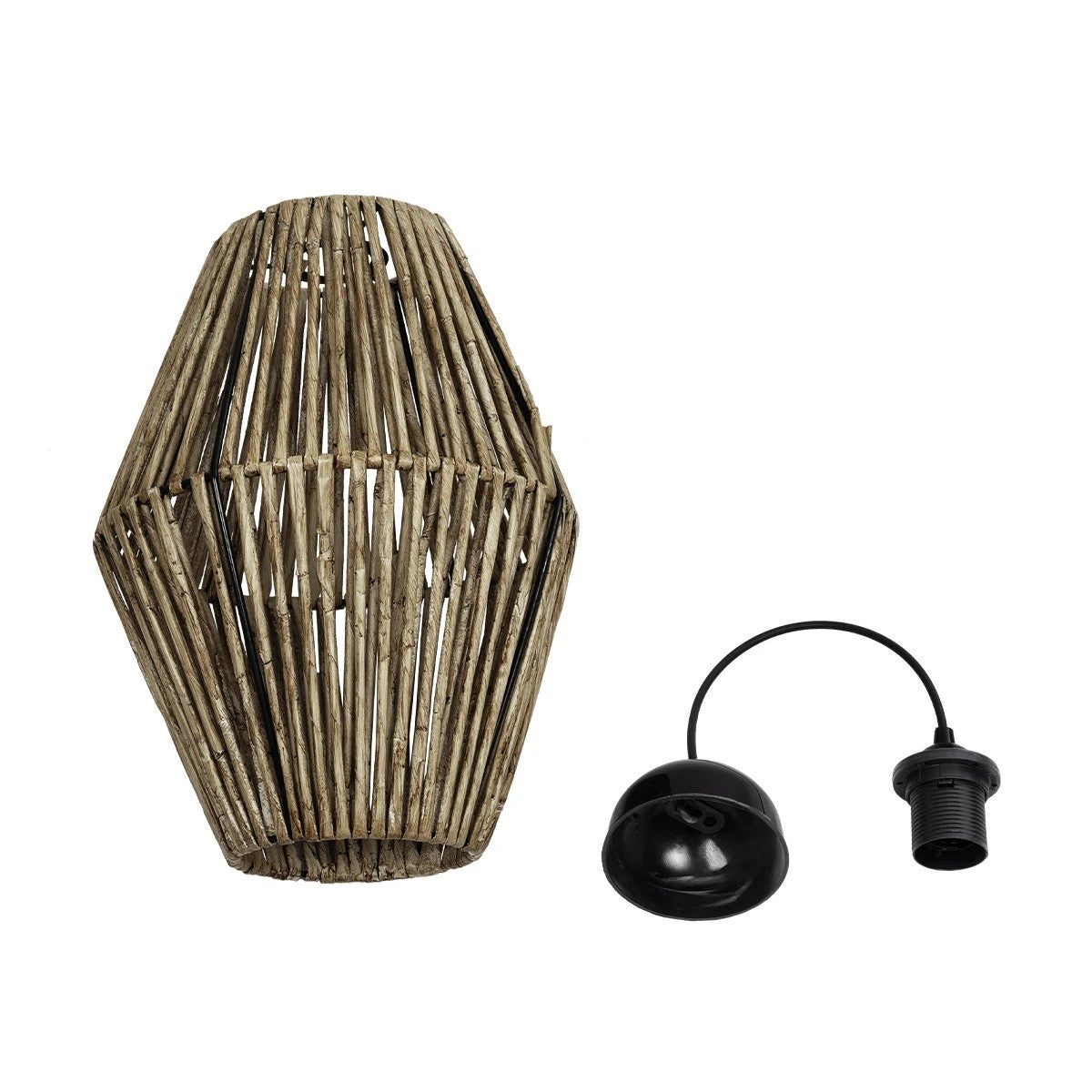 GLOBOSTAR® CASTILLO 205-0046 Boho Κρεμαστό Φωτιστικό Οροφής με Ντουί 1 x E27 AC 220-240V IP20 - Μπεζ - M26 x Π26 x Υ36cm - ledmania.gr