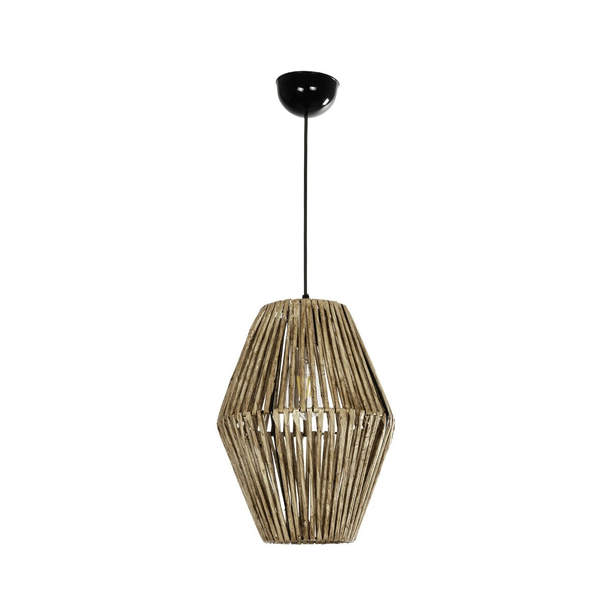 GLOBOSTAR® CASTILLO 205-0046 Boho Κρεμαστό Φωτιστικό Οροφής με Ντουί 1 x E27 AC 220-240V IP20 - Μπεζ - M26 x Π26 x Υ36cm - ledmania.gr