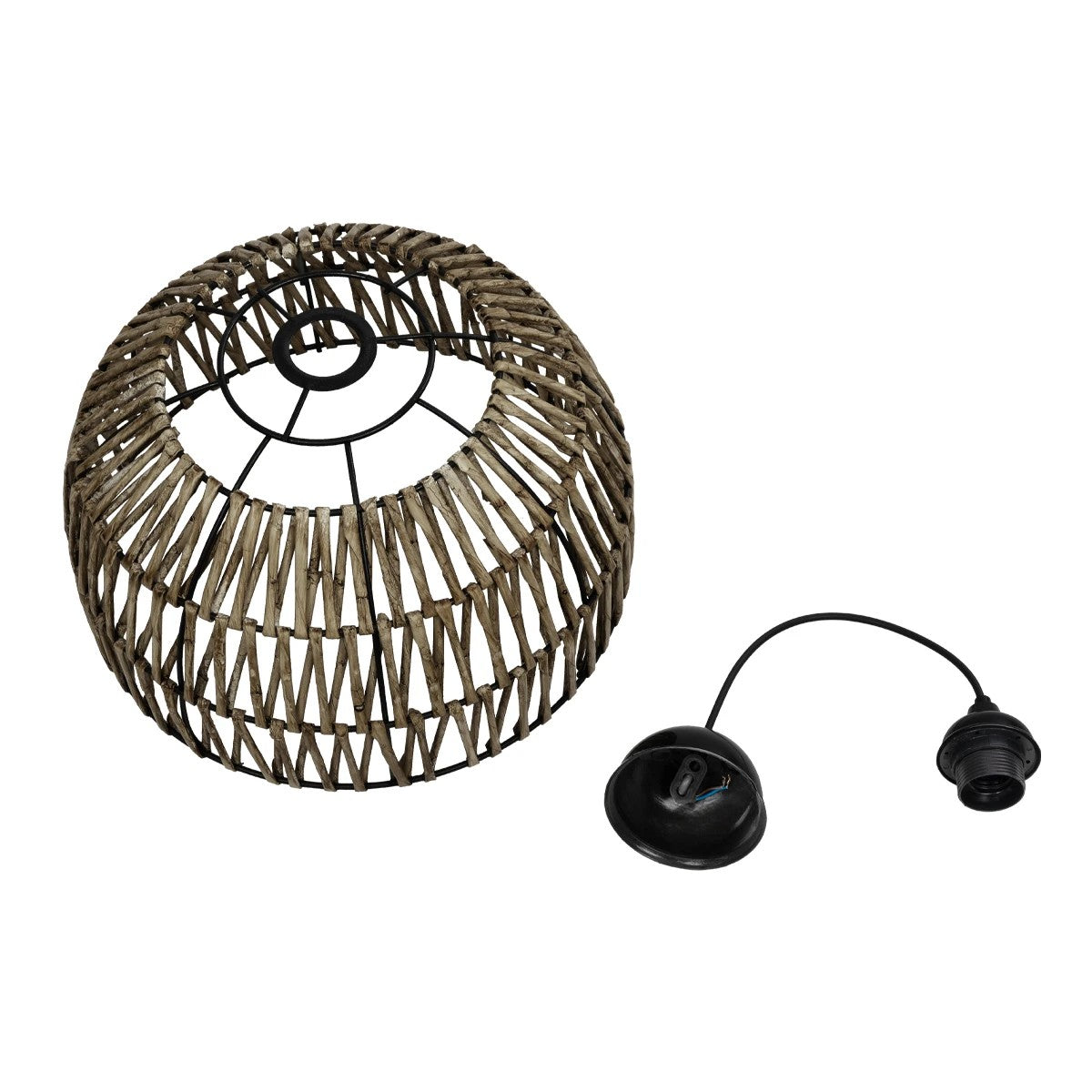 GLOBOSTAR® ARANCIA 205-0047 Boho Κρεμαστό Φωτιστικό Οροφής με Ντουί 1 x E27 AC 220-240V IP20 - Μπεζ - M35 x Π35 x Υ26cm - ledmania.gr