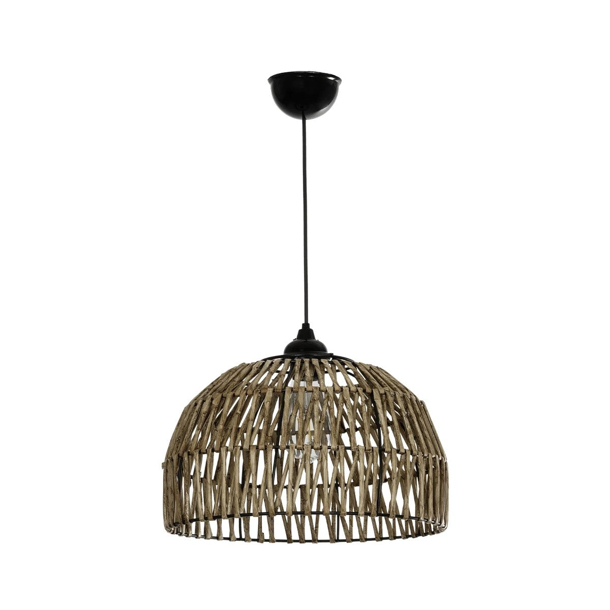 GLOBOSTAR® ARANCIA 205-0047 Boho Κρεμαστό Φωτιστικό Οροφής με Ντουί 1 x E27 AC 220-240V IP20 - Μπεζ - M35 x Π35 x Υ26cm - ledmania.gr