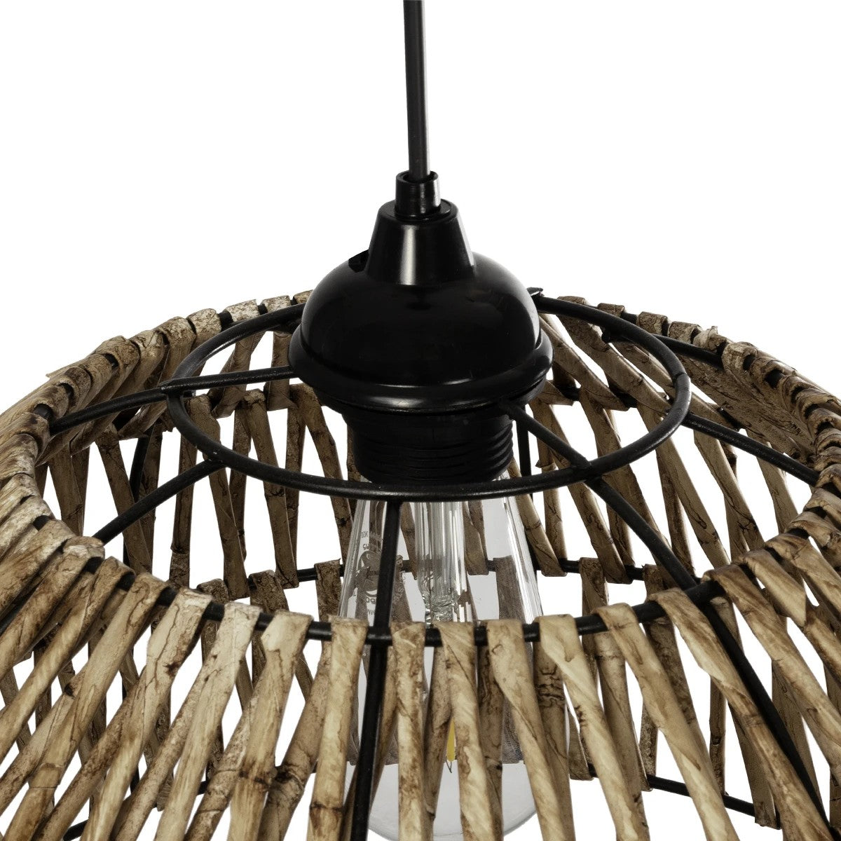 GLOBOSTAR® ARANCIA 205-0047 Boho Κρεμαστό Φωτιστικό Οροφής με Ντουί 1 x E27 AC 220-240V IP20 - Μπεζ - M35 x Π35 x Υ26cm - ledmania.gr