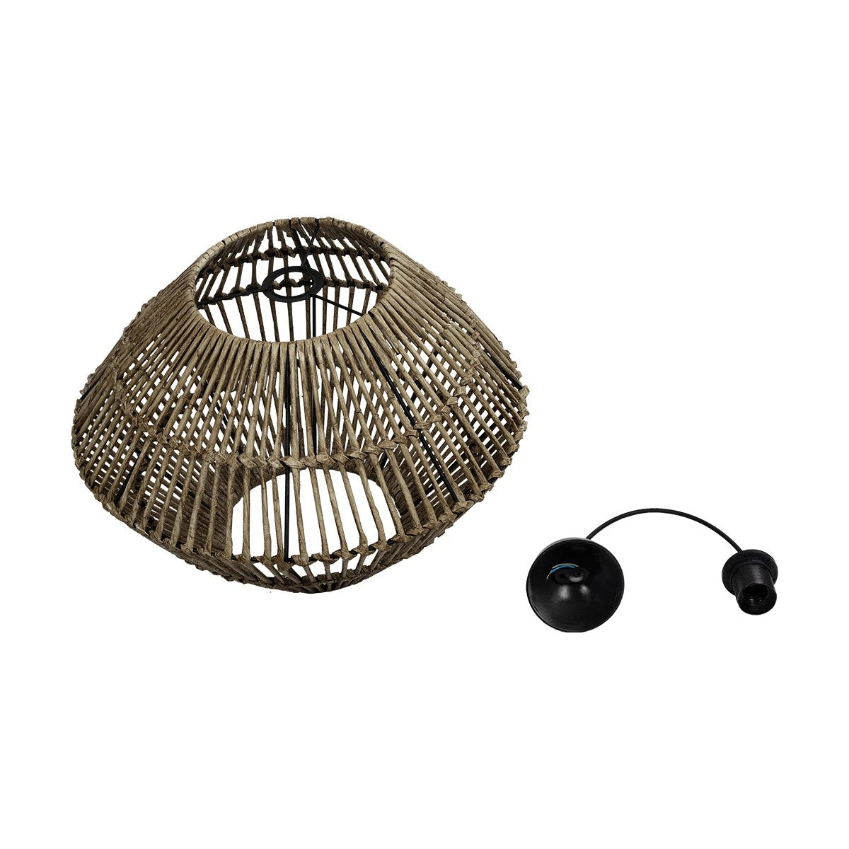 GLOBOSTAR® KEGEL 205-0048 Boho Κρεμαστό Φωτιστικό Οροφής με Ντουί 1 x E27 AC 220-240V IP20 - Μπεζ - M46 x Π46 x Υ35cm - ledmania.gr