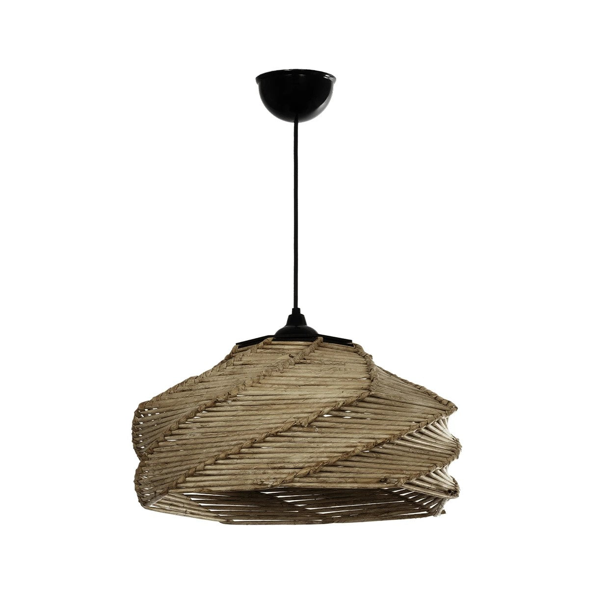 GLOBOSTAR® OLET 205-0049 Boho Κρεμαστό Φωτιστικό Οροφής με Ντουί 1 x E27 AC 220-240V IP20 - Μπεζ - M38 x Π38 x Υ23cm - ledmania.gr