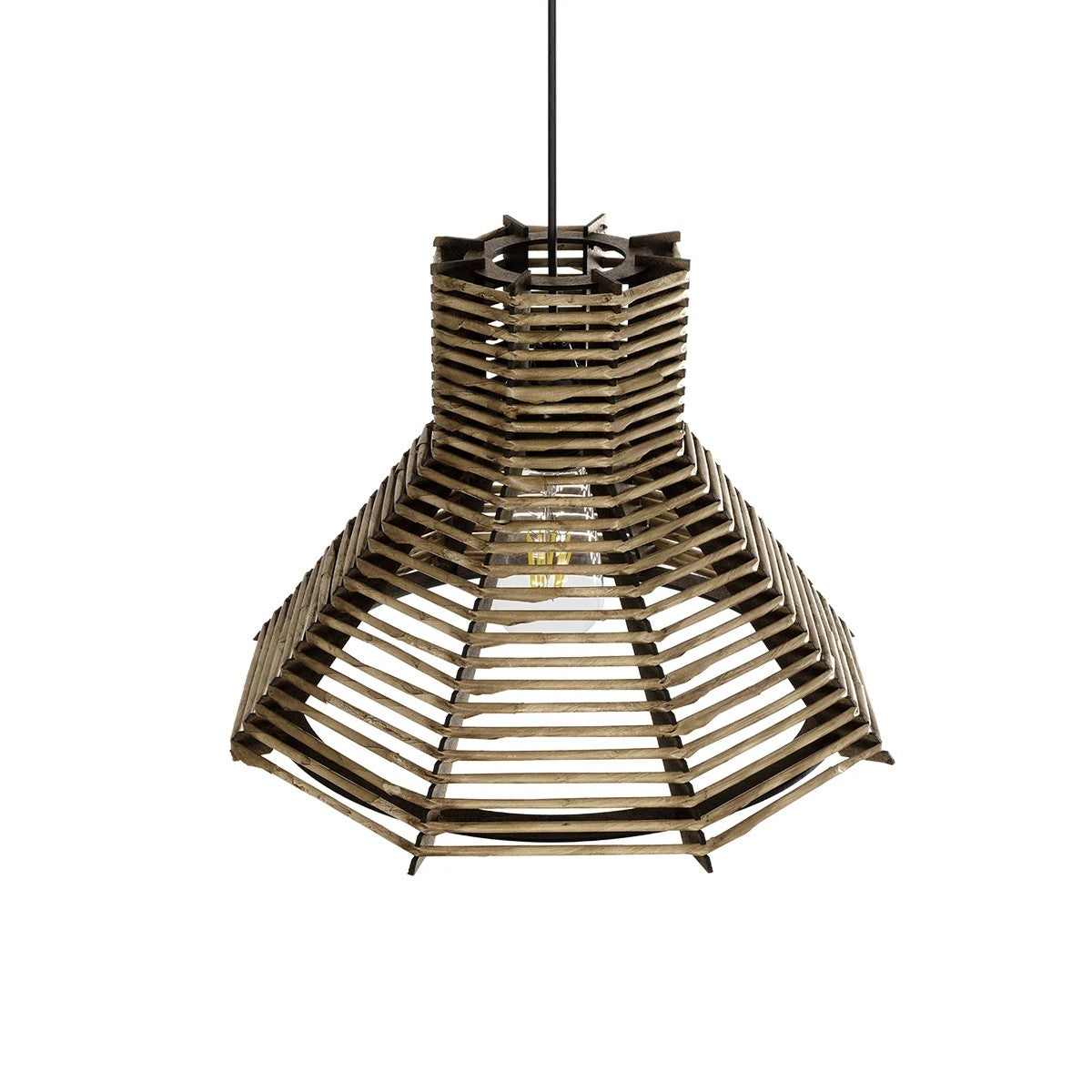 GLOBOSTAR® MEGALISTO 205-0051 Boho Κρεμαστό Φωτιστικό Οροφής με Ντουί 1 x E27 AC 220-240V IP20 - Μπεζ - M40 x Π40 x Υ26cm - ledmania.gr