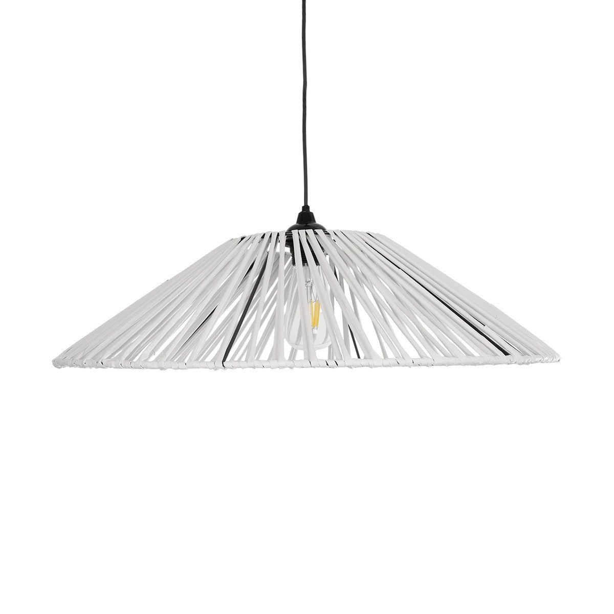 GLOBOSTAR® JAPAN 205-0053 Boho Κρεμαστό Φωτιστικό Οροφής με Ντουί 1 x E27 AC 220-240V IP20 - Λευκό - M60 x Π60 x Υ20cm - ledmania.gr