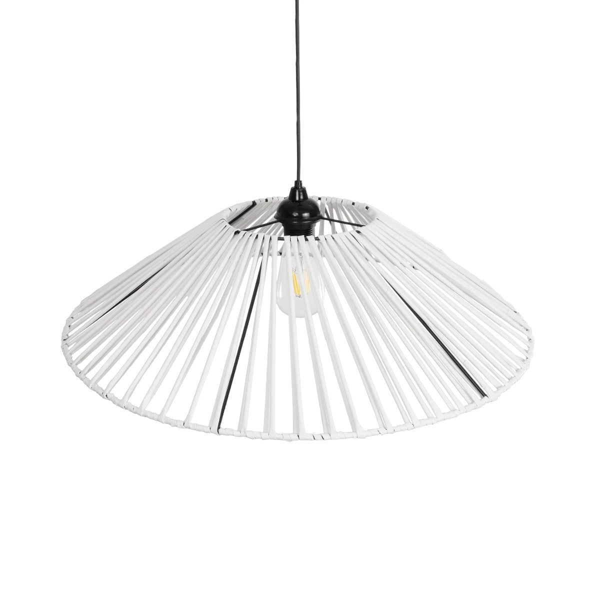 GLOBOSTAR® JAPAN 205-0053 Boho Κρεμαστό Φωτιστικό Οροφής με Ντουί 1 x E27 AC 220-240V IP20 - Λευκό - M60 x Π60 x Υ20cm - ledmania.gr