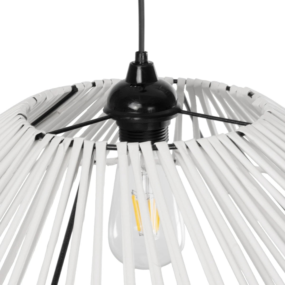 GLOBOSTAR® JAPAN 205-0053 Boho Κρεμαστό Φωτιστικό Οροφής με Ντουί 1 x E27 AC 220-240V IP20 - Λευκό - M60 x Π60 x Υ20cm - ledmania.gr