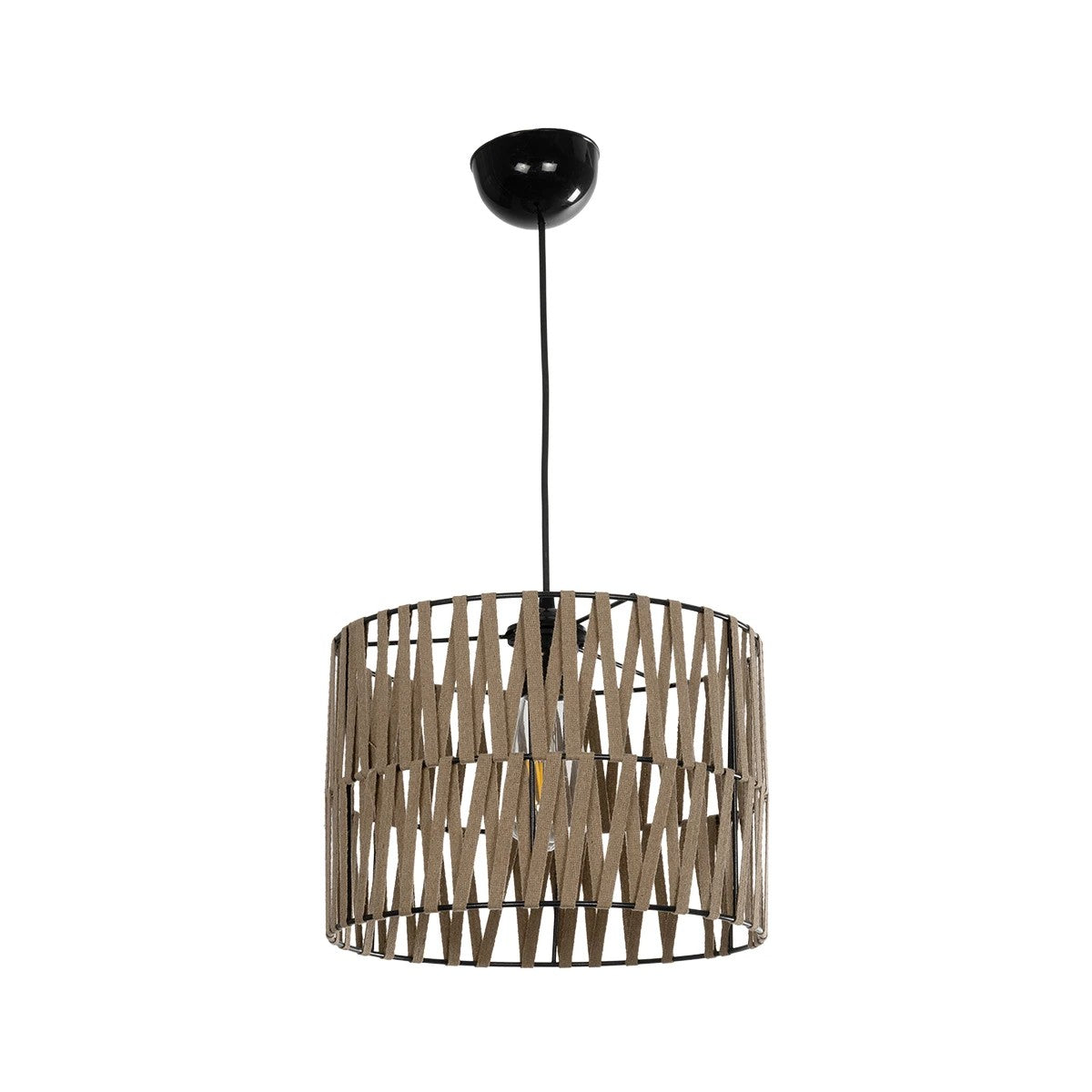 GLOBOSTAR® MARS 205-0054 Boho Κρεμαστό Φωτιστικό Οροφής με Ντουί 1 x E27 AC 220-240V IP20 - Μπεζ - M30 x Π30 x Υ24cm - ledmania.gr