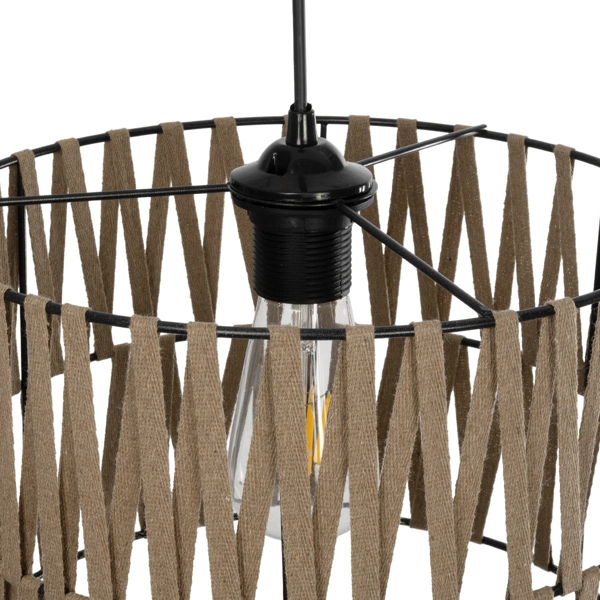 GLOBOSTAR® MARS 205-0054 Boho Κρεμαστό Φωτιστικό Οροφής με Ντουί 1 x E27 AC 220-240V IP20 - Μπεζ - M30 x Π30 x Υ24cm - ledmania.gr