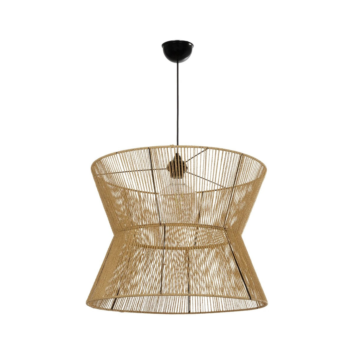 GLOBOSTAR® UPCONE 205-0056 Boho Κρεμαστό Φωτιστικό Οροφής με Ντουί 1 x E27 AC 220-240V IP20 - Μπεζ - M50 x Π50 x 43cm - ledmania.gr