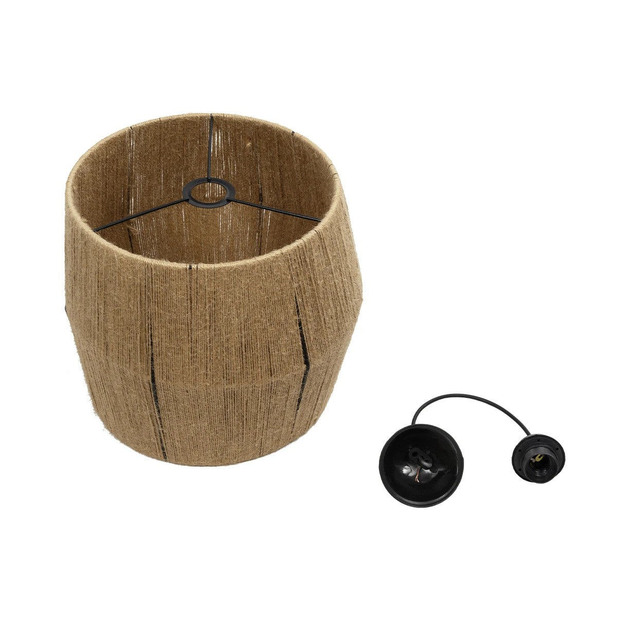 GLOBOSTAR® CONE 205-0057 Boho Κρεμαστό Φωτιστικό Οροφής με Ντουί 1 x E27 AC 220-240V IP20 - Μπεζ - M38 x Π38 x Υ34cm - ledmania.gr