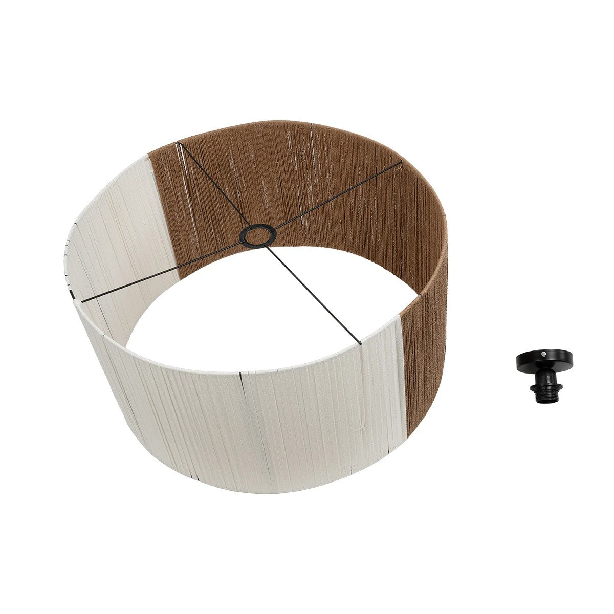 GLOBOSTAR® TAG 205-0060 Boho Κρεμαστό Φωτιστικό Οροφής με Ντουί 1 x E27 AC 220-240V IP20 - Μπεζ & Καφέ - M60 x Π60 x 35cm - ledmania.gr