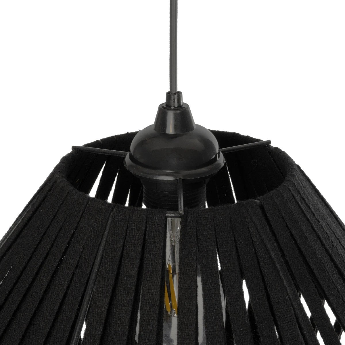 GLOBOSTAR® NUI 205-0061 Boho Κρεμαστό Φωτιστικό Οροφής με Ντουί 1 x E27 AC 220-240V IP20 - Μαύρο - M36 x Π36 x Υ27cm - ledmania.gr