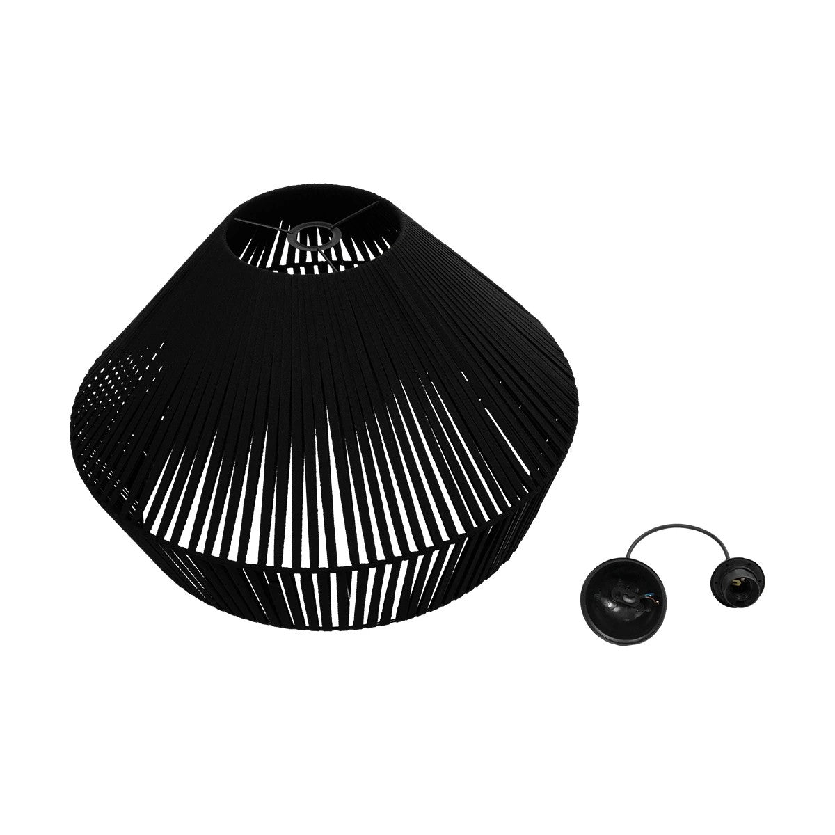 GLOBOSTAR® NUI 205-0062 Boho Κρεμαστό Φωτιστικό Οροφής με Ντουί 1 x E27 AC 220-240V IP20 - Μαύρο - M60 x Π60 x Υ41cm - ledmania.gr