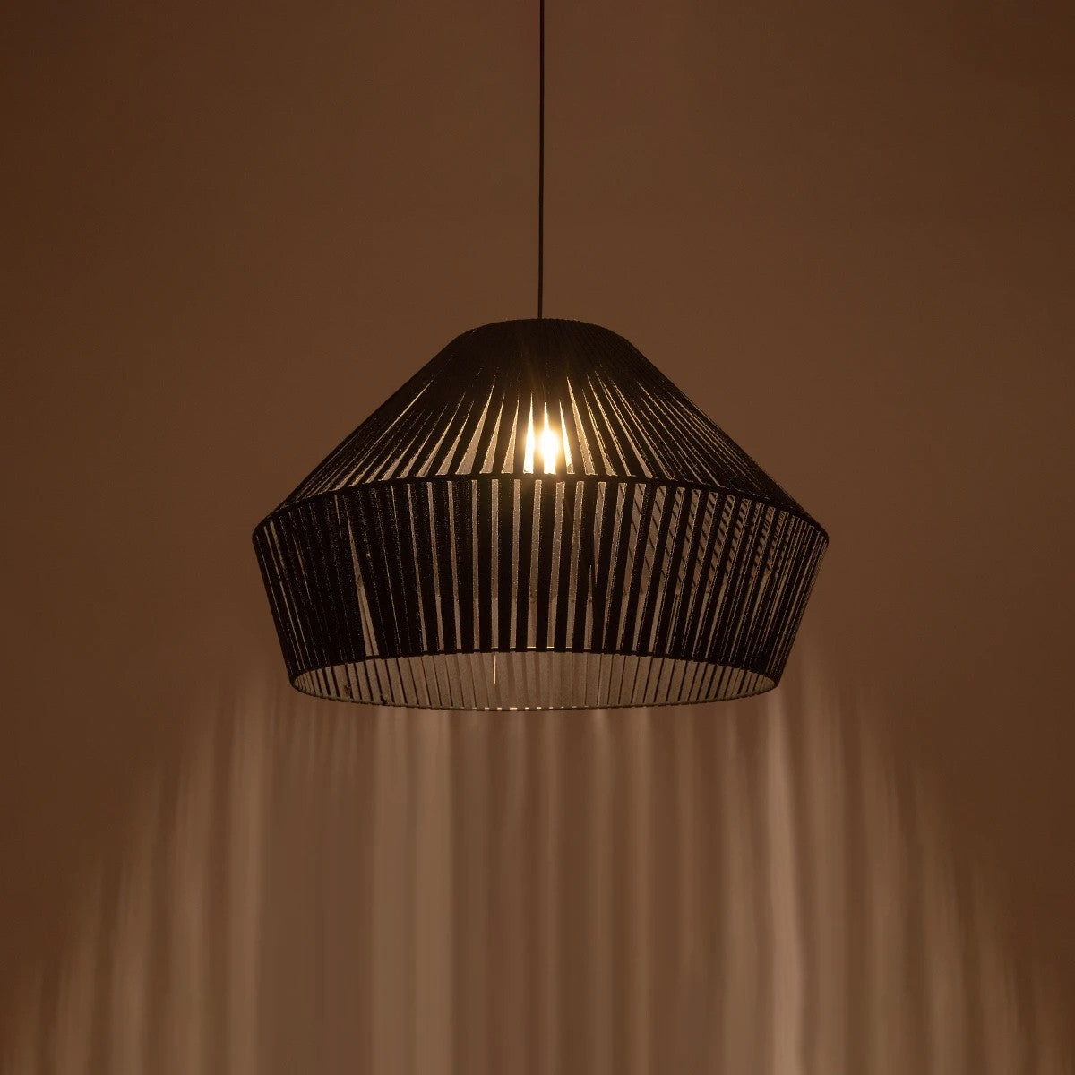 GLOBOSTAR® NUI 205-0062 Boho Κρεμαστό Φωτιστικό Οροφής με Ντουί 1 x E27 AC 220-240V IP20 - Μαύρο - M60 x Π60 x Υ41cm - ledmania.gr