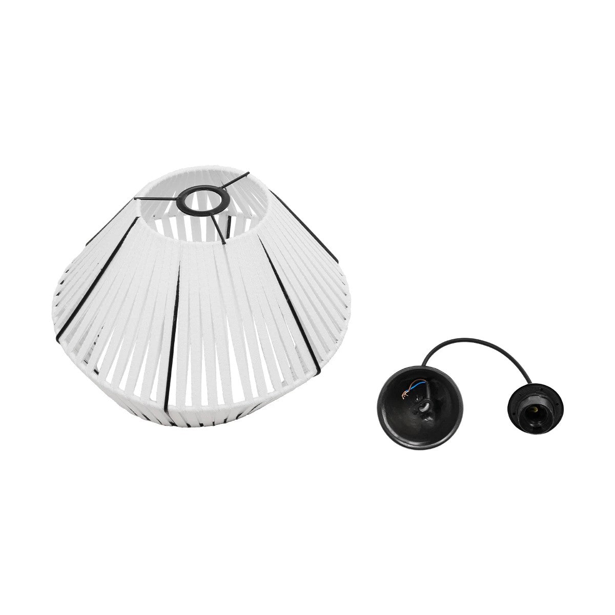 GLOBOSTAR® NUI 205-0063 Boho Κρεμαστό Φωτιστικό Οροφής με Ντουί 1 x E27 AC 220-240V IP20 - Λευκό - M36 x Π36 x Υ27cm - ledmania.gr