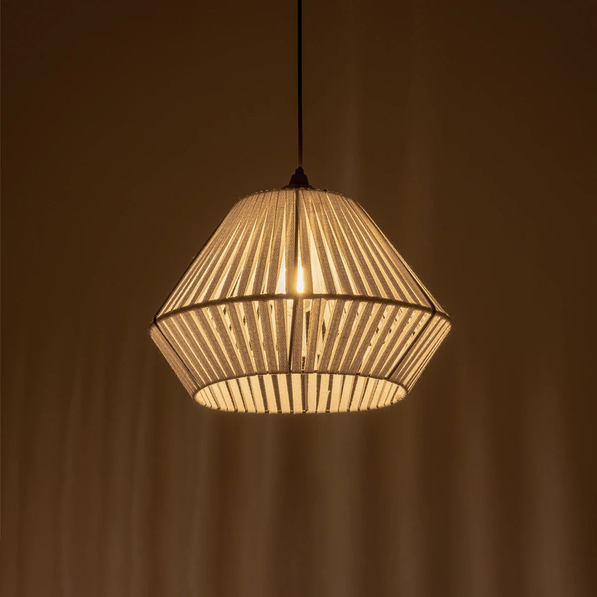 GLOBOSTAR® NUI 205-0063 Boho Κρεμαστό Φωτιστικό Οροφής με Ντουί 1 x E27 AC 220-240V IP20 - Λευκό - M36 x Π36 x Υ27cm - ledmania.gr