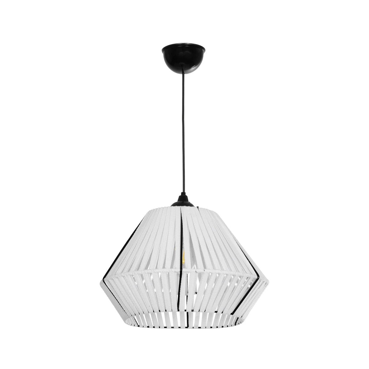 GLOBOSTAR® NUI 205-0063 Boho Κρεμαστό Φωτιστικό Οροφής με Ντουί 1 x E27 AC 220-240V IP20 - Λευκό - M36 x Π36 x Υ27cm - ledmania.gr