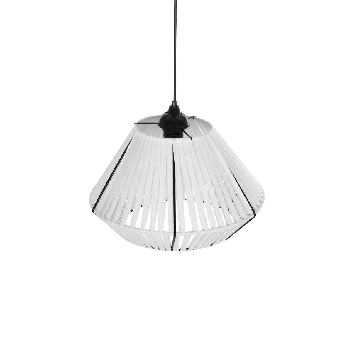 GLOBOSTAR® NUI 205-0063 Boho Κρεμαστό Φωτιστικό Οροφής με Ντουί 1 x E27 AC 220-240V IP20 - Λευκό - M36 x Π36 x Υ27cm - ledmania.gr