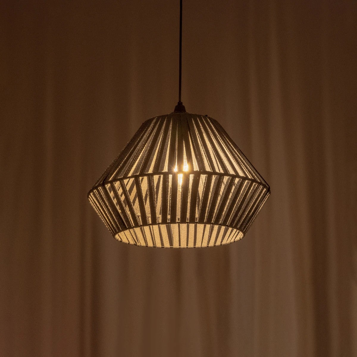 GLOBOSTAR® NUI 205-0065 Boho Κρεμαστό Φωτιστικό Οροφής με Ντουί 1 x E27 AC 220-240V IP20 - Γκρι - M36 x Π36 x Υ27cm - ledmania.gr