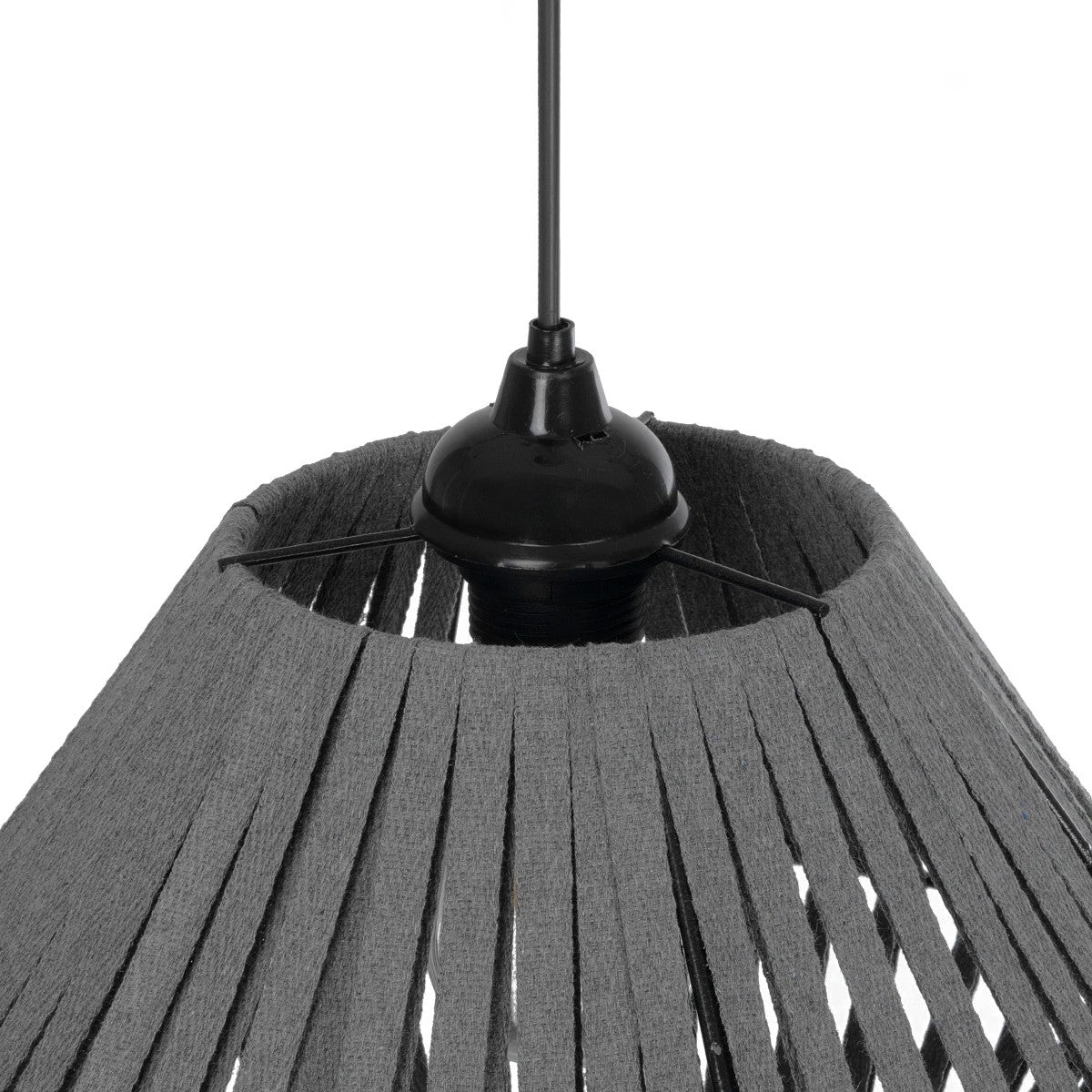 GLOBOSTAR® NUI 205-0065 Boho Κρεμαστό Φωτιστικό Οροφής με Ντουί 1 x E27 AC 220-240V IP20 - Γκρι - M36 x Π36 x Υ27cm - ledmania.gr