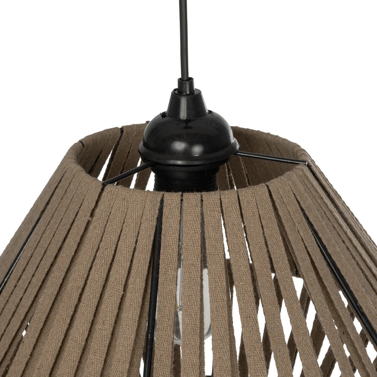 GLOBOSTAR® NUI 205-0067 Boho Κρεμαστό Φωτιστικό Οροφής με Ντουί 1 x E27 AC 220-240V IP20 - Μπεζ - M36 x Π36 x Υ27cm - ledmania.gr