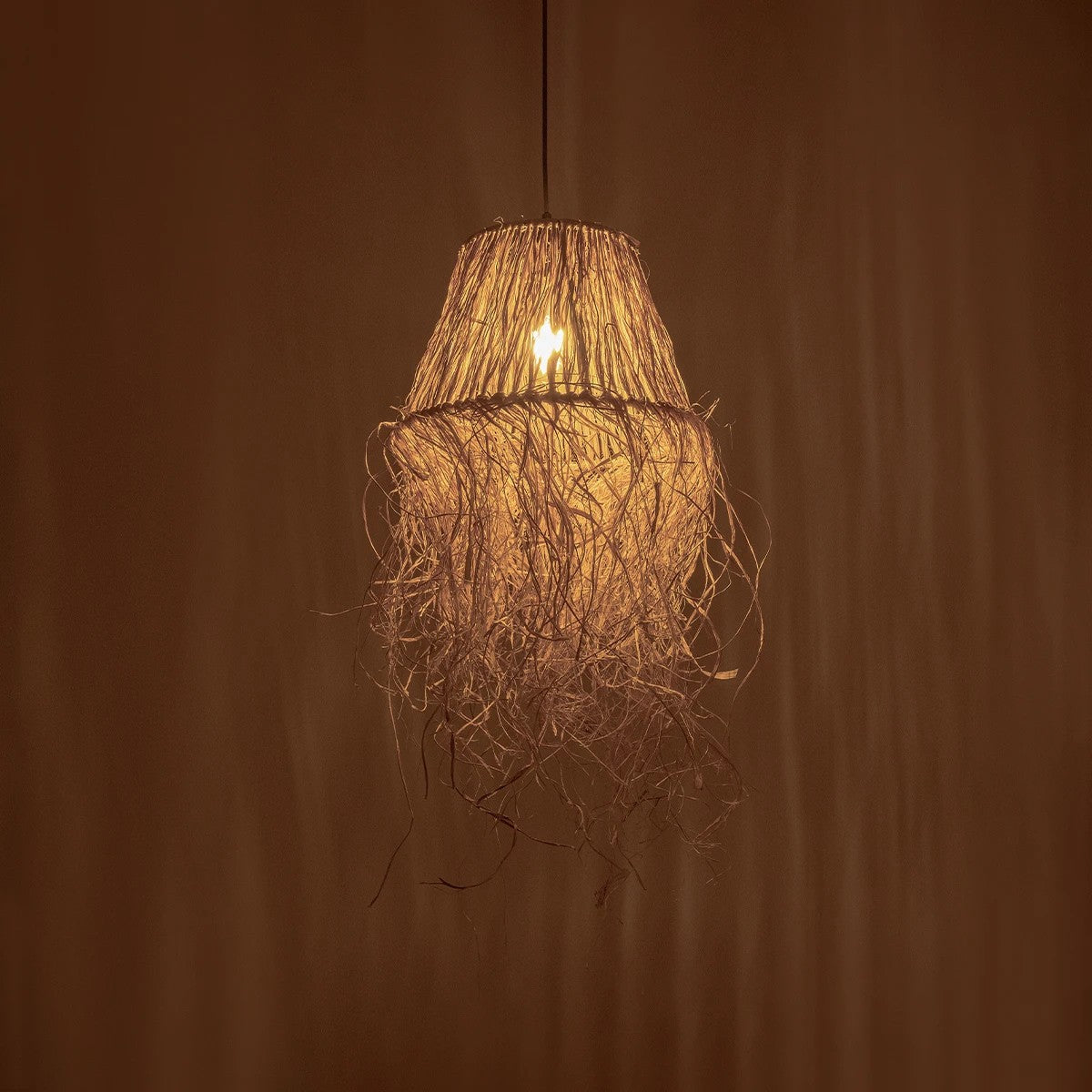 GLOBOSTAR® HERBE 205-0073 Boho Κρεμαστό Φωτιστικό Οροφής με Ντουί 1 x E27 AC 220-240V IP20 - Μπεζ - M30 x Π30 x Υ40cm - ledmania.gr