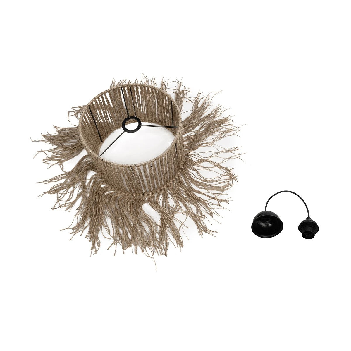 GLOBOSTAR® REGEN 205-0074 Boho Κρεμαστό Φωτιστικό Οροφής με Ντουί 1 x E27 AC 220-240V IP20 - Μπεζ - M30 x Π30 x Υ40cm - ledmania.gr