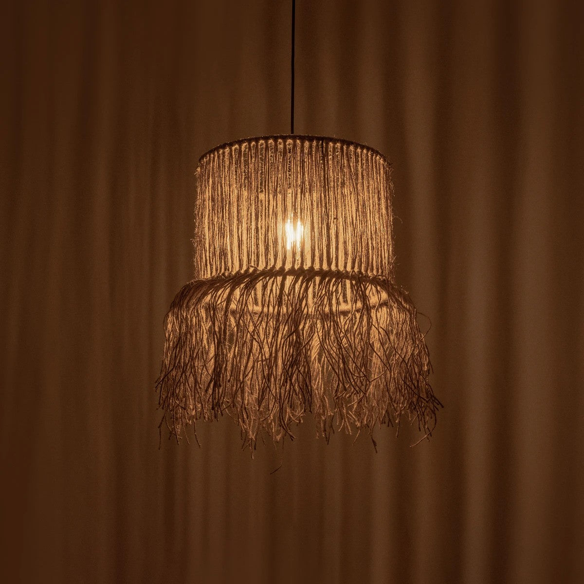 GLOBOSTAR® REGEN 205-0074 Boho Κρεμαστό Φωτιστικό Οροφής με Ντουί 1 x E27 AC 220-240V IP20 - Μπεζ - M30 x Π30 x Υ40cm - ledmania.gr